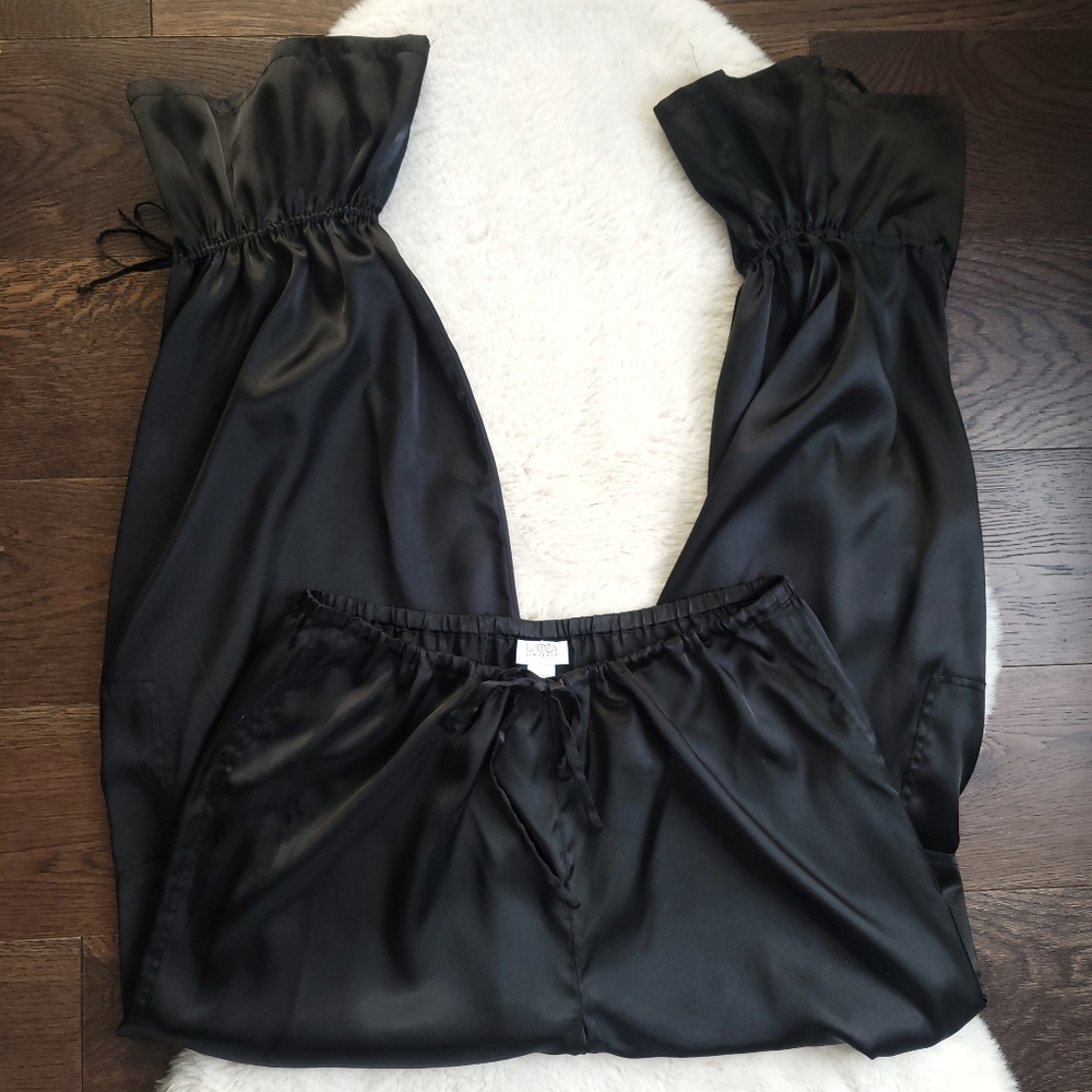 Vintage La Senza Y2K Satin Mesh Crop Utility Cargo Neglige Pants Set - Picture 4 of 14